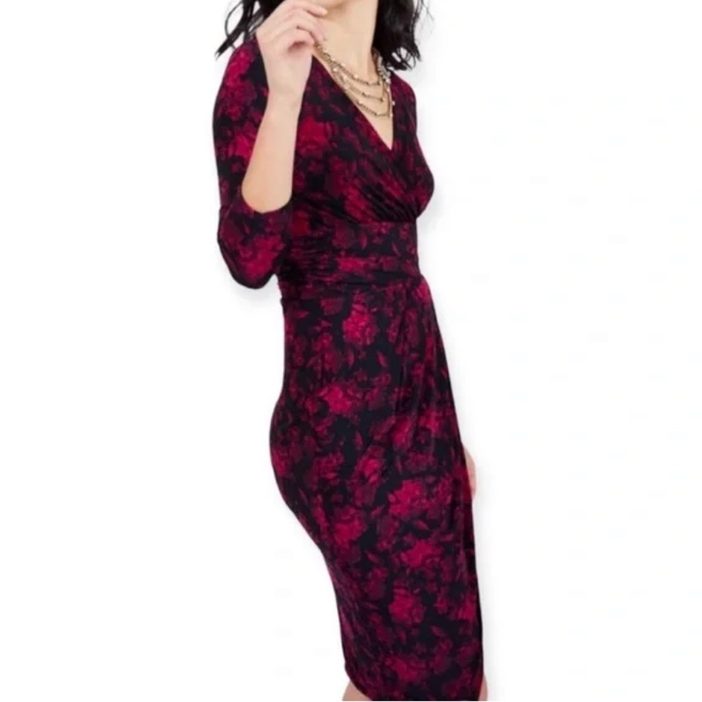 RACHEL Rachel Roy Printed Wrap Midi Dress